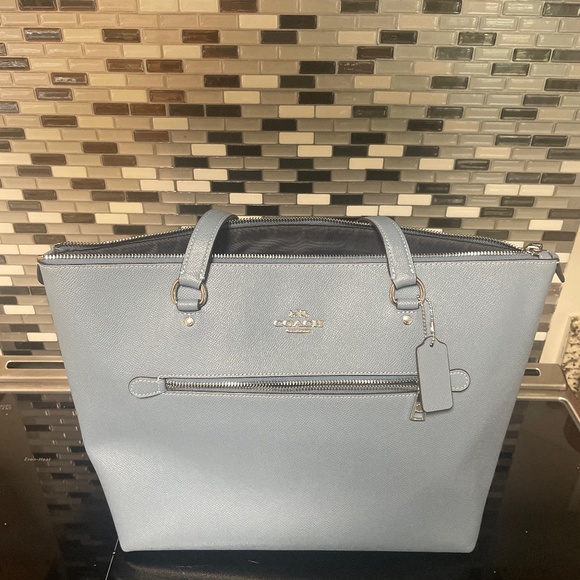 Slate blue coach purse large brand new never used - Picture 1 of 4